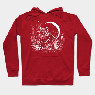 A tiger under the moonlight (white) Hoodie